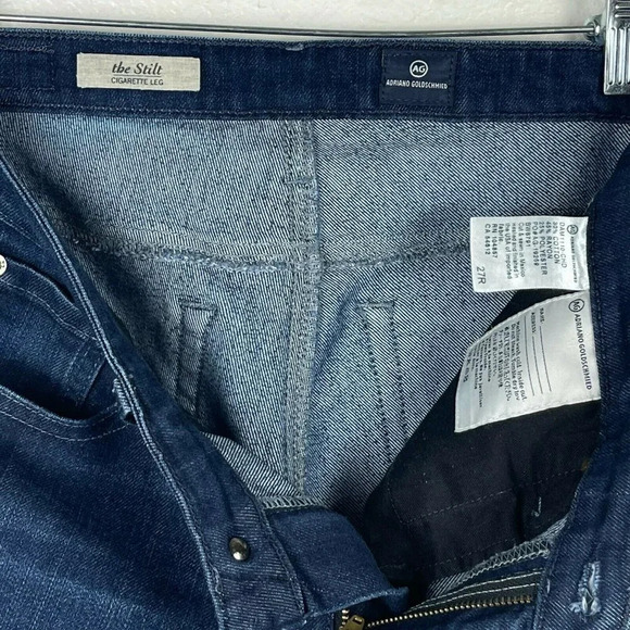 AG Adriano Goldschmied Jeans Women's Sz 27 Stilt Cigarette Ankle Low Rise Blue - Picture 8 of 8